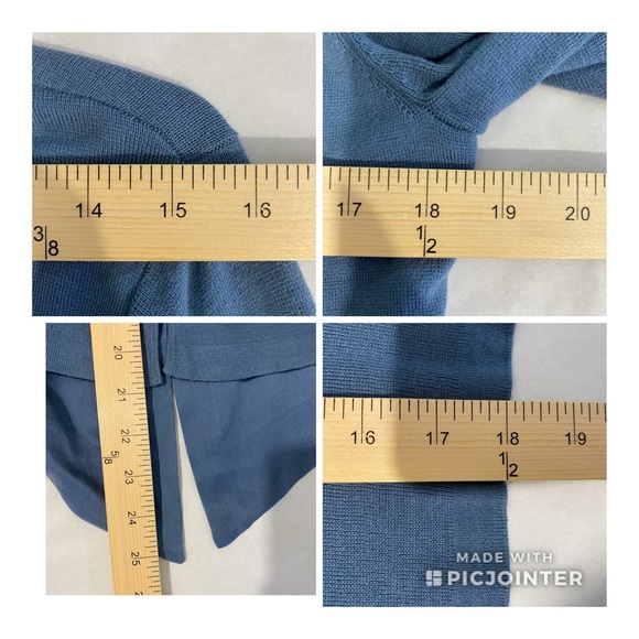 CULLEN Blue Waterfall Draped Cardigan Sweater S - Picture 7 of 10